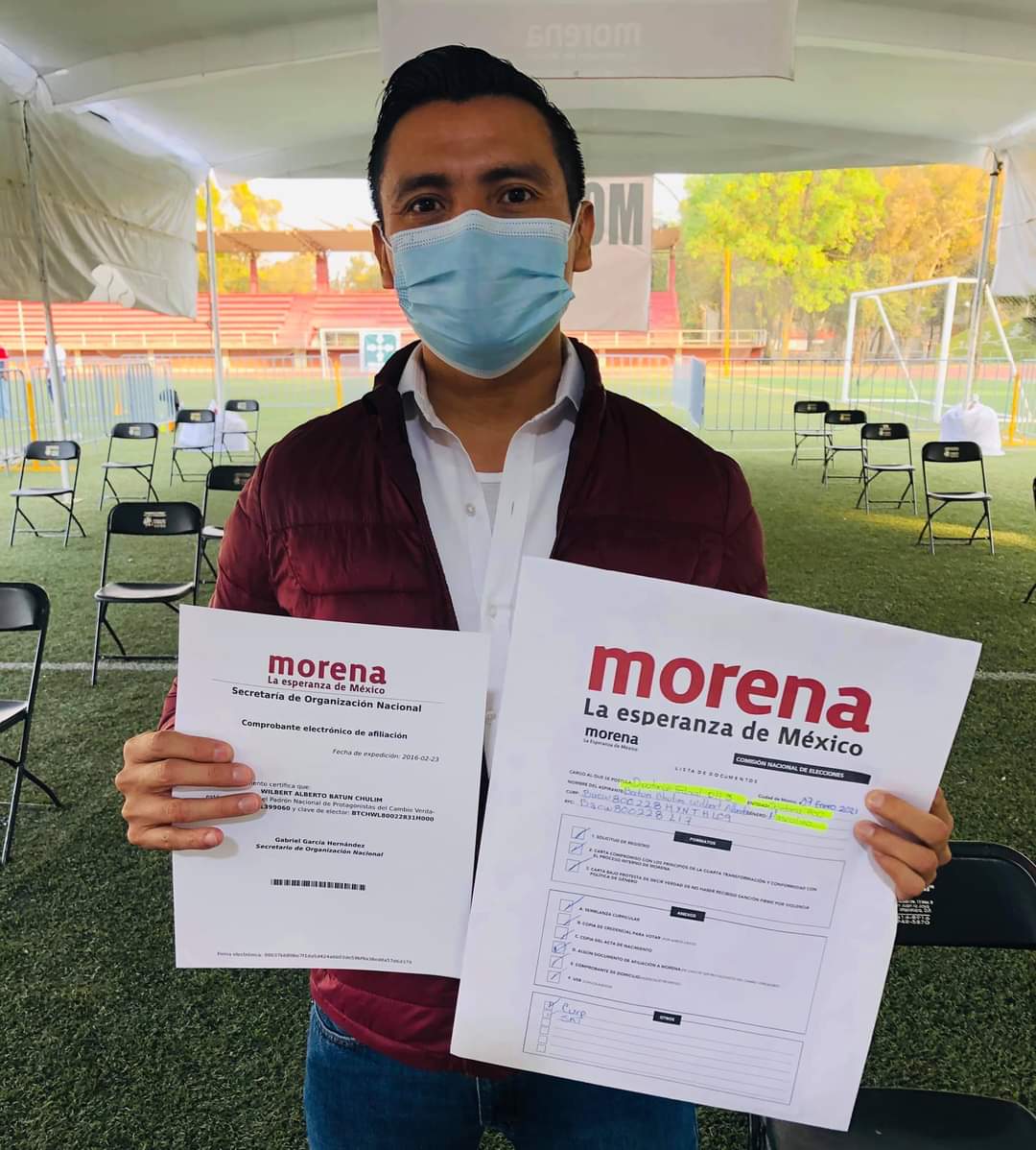 Alberto Batun Chulim se registra como aspirante a la Diputación Federal por MORENA en el Distrito 03