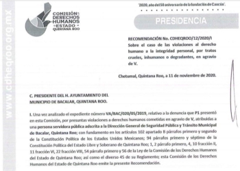 Desacata Alexander Zetina recomendación de la CDH por abuso policial en Bacalar