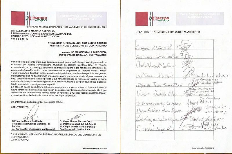Tricolor en Bacalar, juega registro de suspirantes del PRI