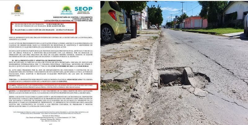 En el primer día, empresa yucateca consentida de William Conrado incumple contrato millonario de obra en Chetumal
