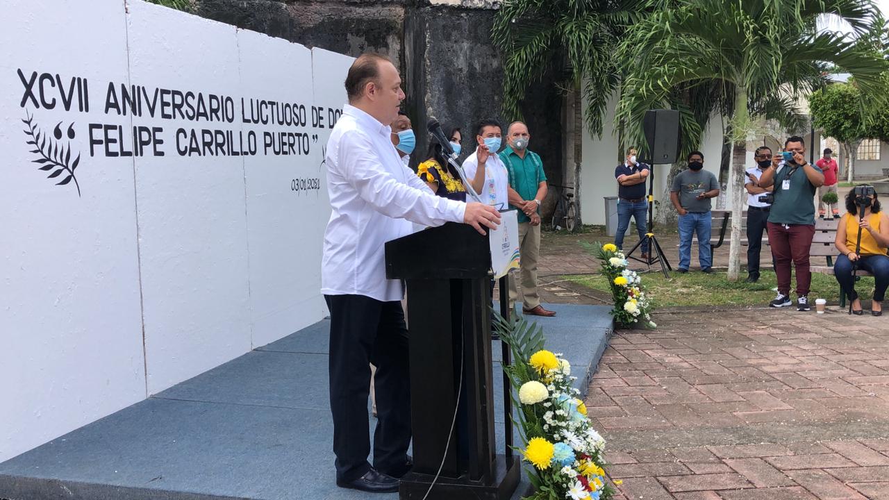 Conmemoran el 97 aniversario luctuoso de Felipe Carrillo Puerto