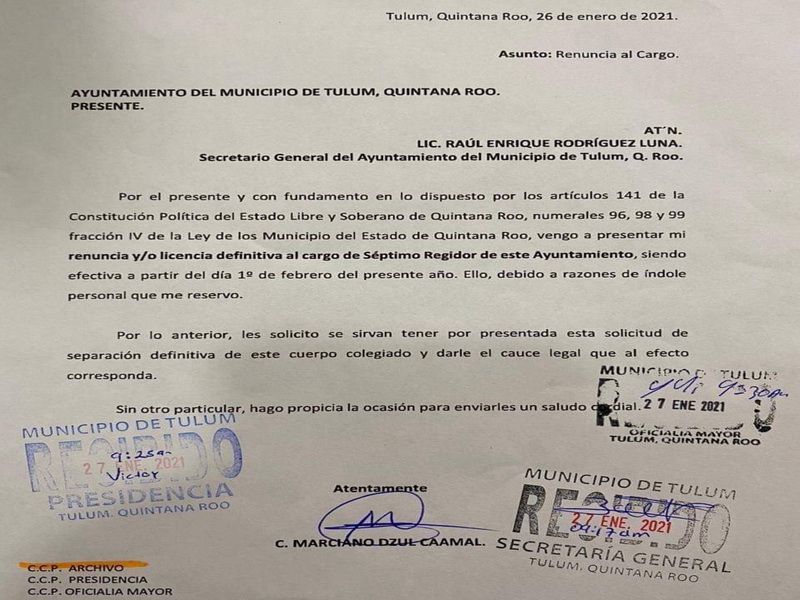 Marciano Dzul abandona al Cabildo, pide licencia para buscar la candidatura por MORENA