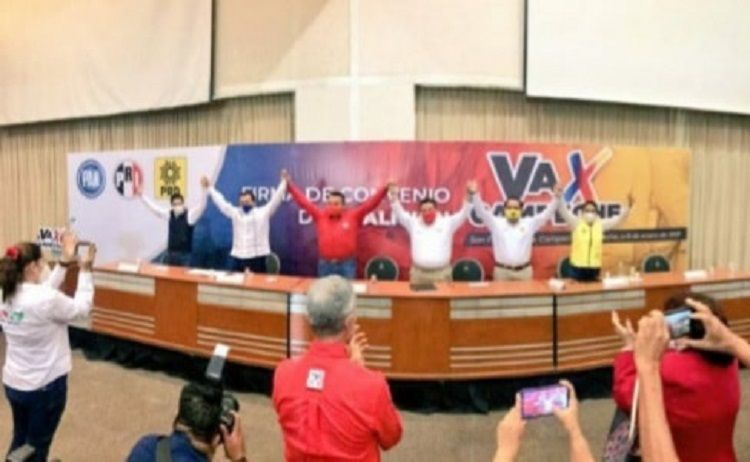 Concretan el PRI, PAN y PRD coalición «Va por Campeche»