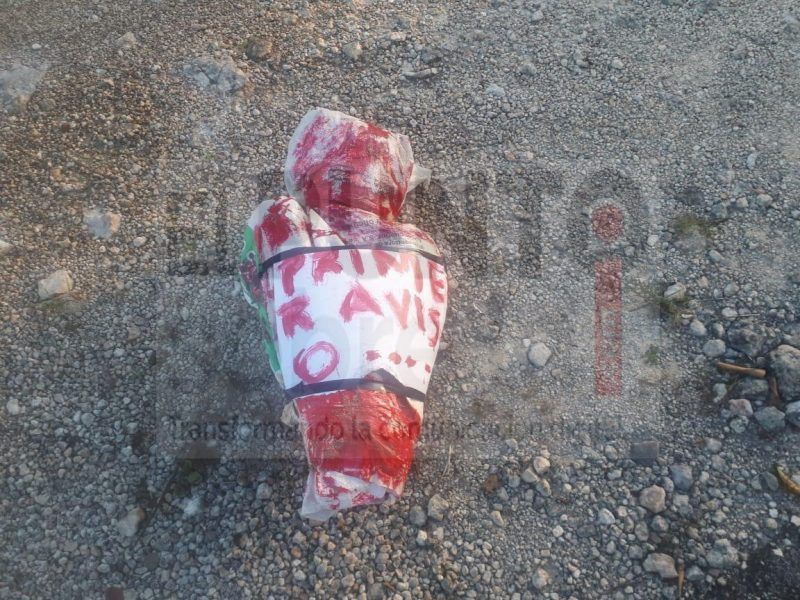 Advertencia “sangrienta”, apareció en Felipe Carrillo Puerto