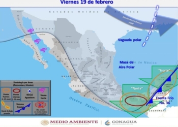 Frente frío número 36 influenciará a Quintana Roo en las próximas horas