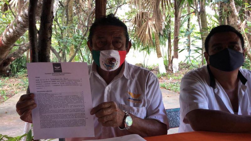 Sebastián Uc Yam se registra en busca de la candidatura a la presidencia municipal de Felipe Carrillo Puerto