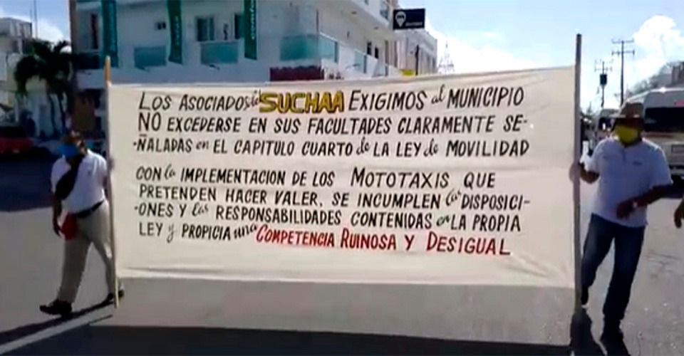 Protestan contra la autorización de mototaxis en Othón P. Blanco