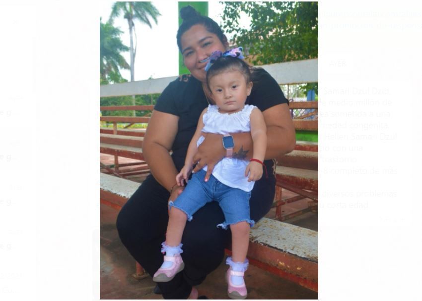Familiares de Hellen Samari Dzul piden ayuda económica, requiere de una operación en el corazón