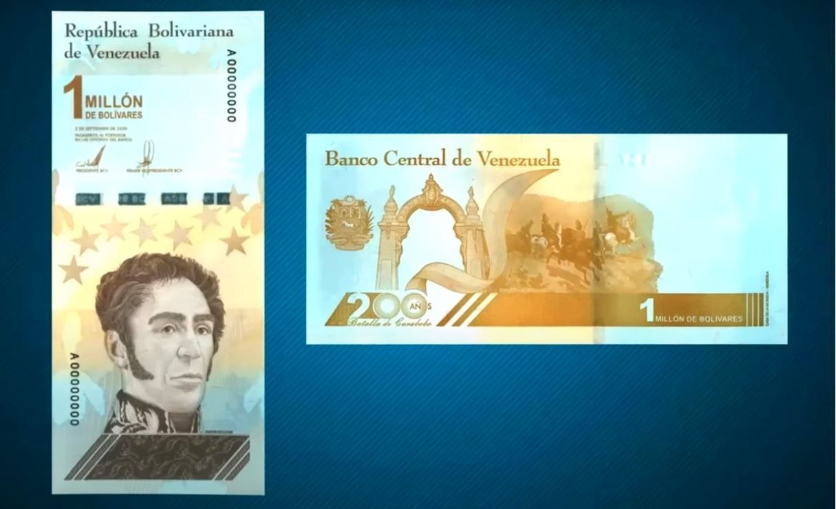 Venezuela lanza billetote; hay uno de 1 millón de bolívares