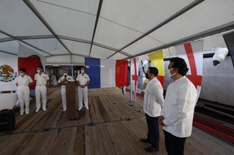 Tripulantes del buque francés Dumont D’urville conocen atractivos naturales y riqueza cultural de Cozumel