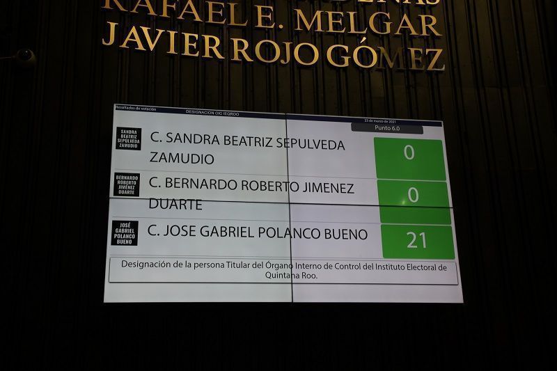 Designa Congreso a titular del órgano interno de control del IEQROO
