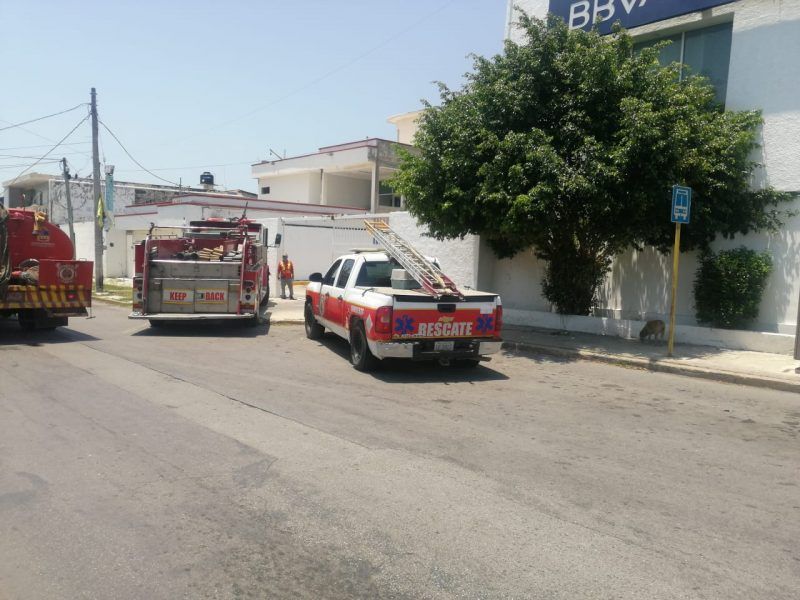 Conato de incendio provoca pánico en BBVA de Chetumal