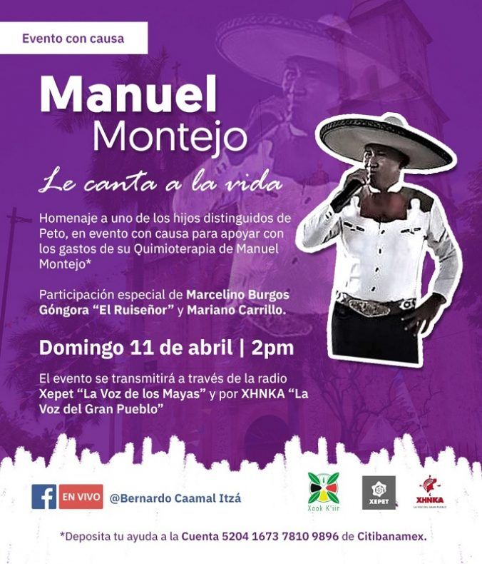 Evento con causa, en solidaridad a Manuel Montejo 