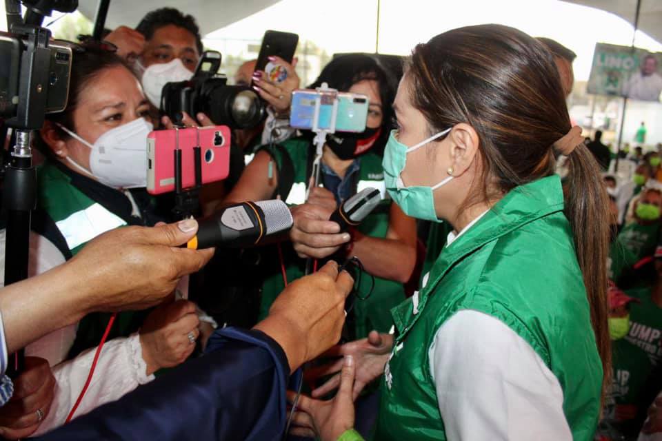 Karen Castrejón, líder nacional del PVEM, de gira por Cancún