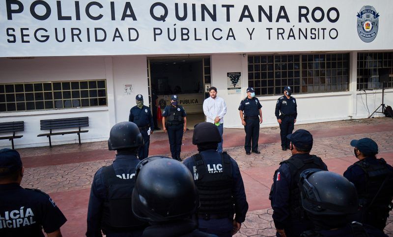 Pase de lista a elementos de seguridad pública y tránsito en Cozumel