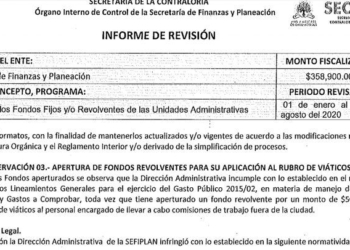 Viáticos de lujo en SEFIPLAN a pesar de que estamos en pandemia