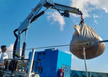 Ya está en aguas de Playa del Carmen el buque sargacero oceánico Natans