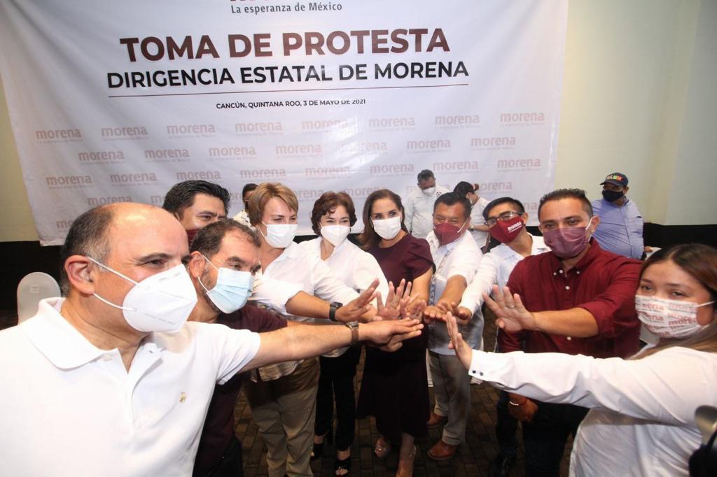 Marciano Dzul, acompañó a Humberto Aldana, en su toma de protesta como dirigente estatal de morena
