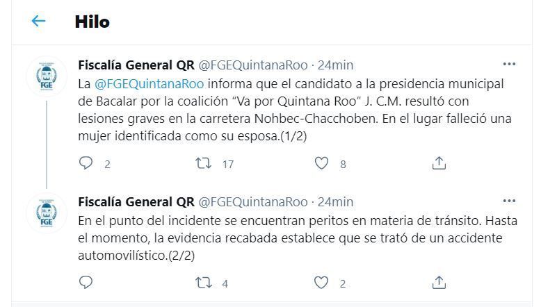 Accidente y no atentado contra «Chepe» Contreras