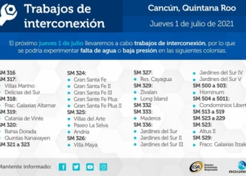 Aguakan advierte posible afectación a suministro acuífero en Cancún este 1 de julio