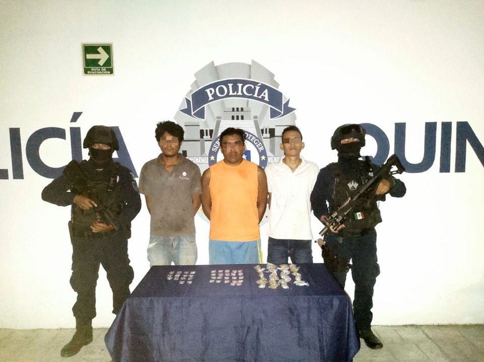 Detenidos tres presuntos narcomenudistas en Tulum