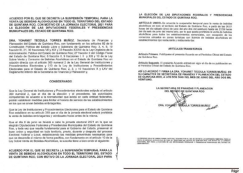 Decretan Ley Seca en Cancún. Por 48 horas no habrá alcohol en Quintana Roo