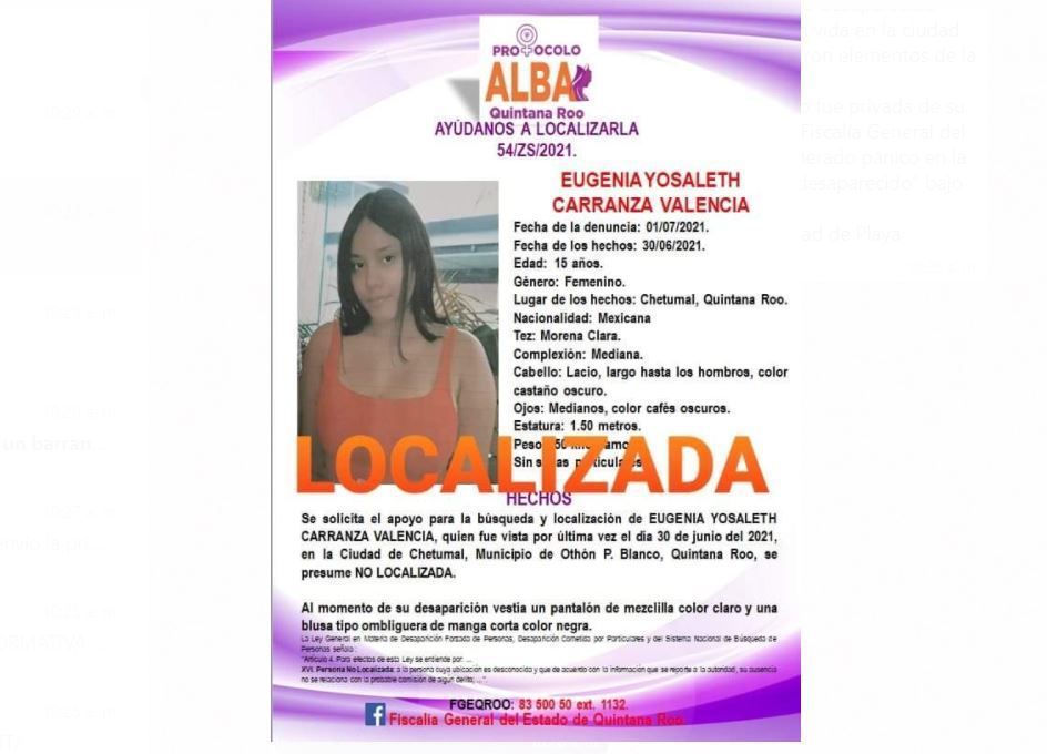 Joven reportada como desaparecida en Chetumal, estaba en Playa Del Carmen
