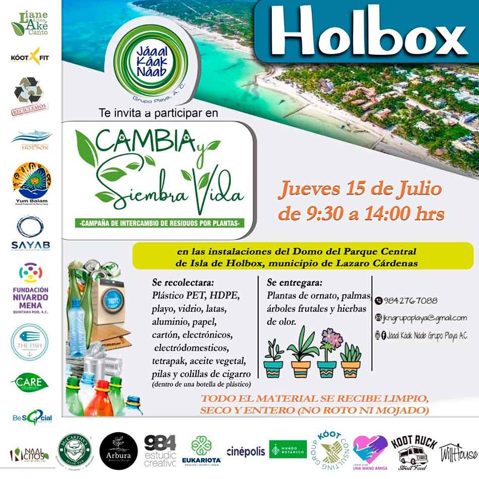Canjearan en Holbox residuos sólidos por distintos tipos de plantas
