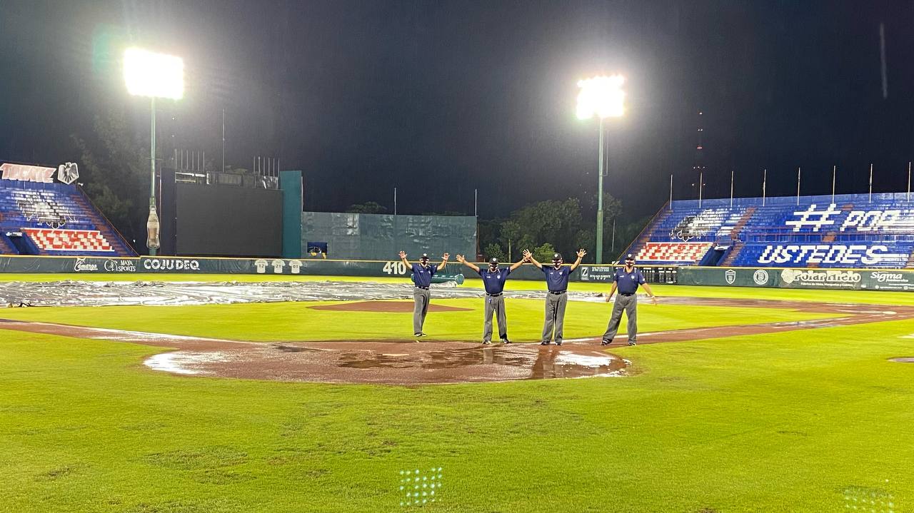 Lluvia en Cancún impide inicio de serie Tigres-Piratas