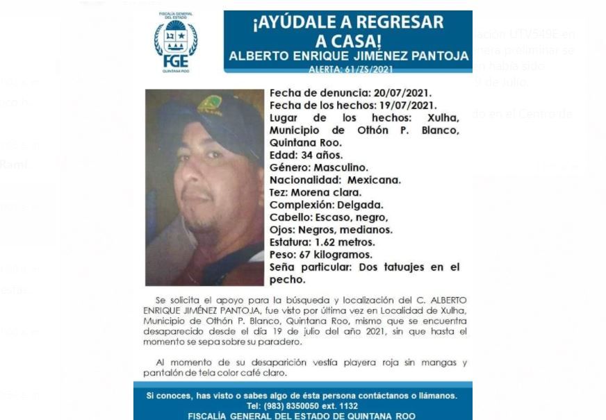 Encuentran en Ucum, a sujeto levantado en Xul-Ha