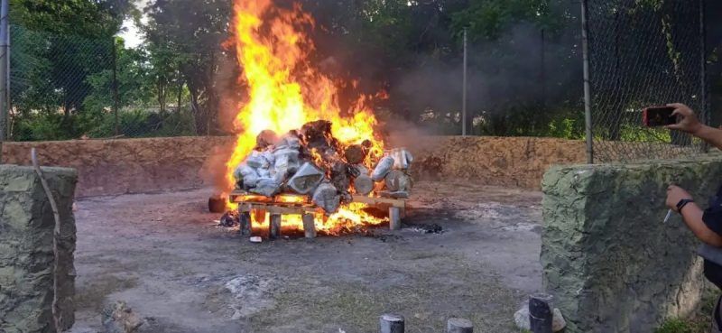 Queman drogas incautadas en Quintana Roo