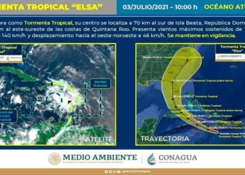 Huracán “Elsa” se degrada a tormenta tropical, sigue sin ser riesgo para Quintana Roo