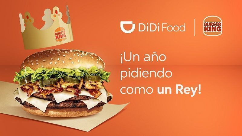 Burger King y Didi Food invitan a celebrar su primer año juntos