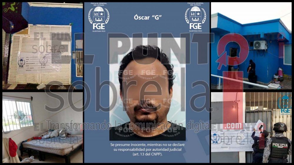 Detiene a una persona, aseguran arma y droga tras cateo a dos inmuebles en el municipio de Solidaridad