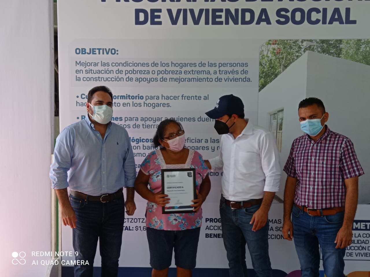 ATESTIGUA JESÚS VIDAL ENTREGA DE ACCIONES DE VIVIENDA Y MATERIAL DE IMPULSO ESCOLAR