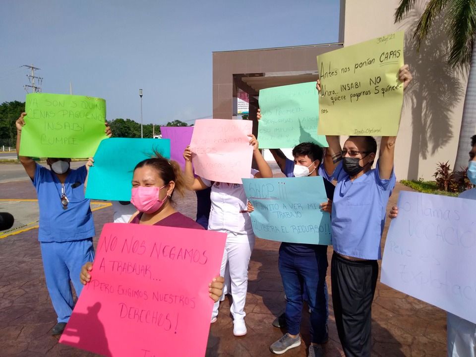 Personal de enfermería que atiende pacientes con COVID en Chetumal denuncia que tienen 5 quincenas sin pagarles