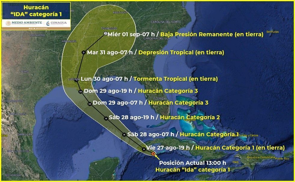 Puerto Morelos mantiene vigilancia sobre trayectoria del huracán «Ida», pese a su lejanía de Quintana Roo