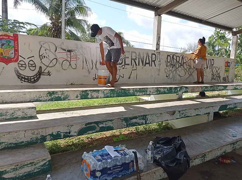 Jóvenes carrilloportenses rescatan espacios deportivos y de recreación en abandono