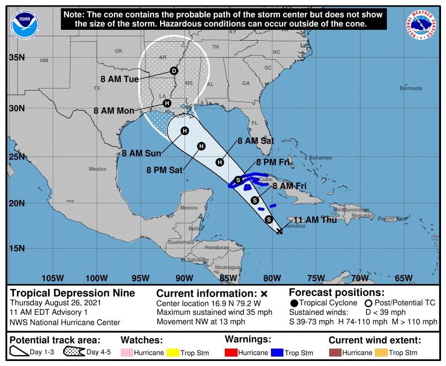 Se formó la depresión tropical número Nueve, no representa riesgo para Quintana Roo