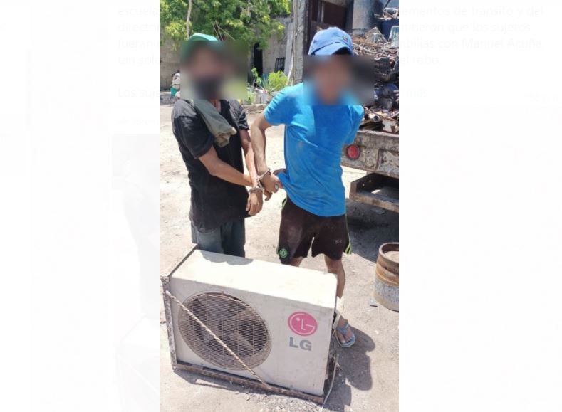 Policía de tránsito detiene a roba escuelas