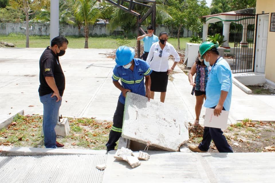 Prosiguen trabajos de recuperación de escuelas en Puerto Morelos