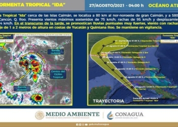 Tormenta tropical «Ida» generará lluvias en Quintana Roo