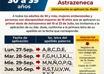 Ayuntamiento de Solidaridad exhorta a personas de 30 a 39 años a recibir segunda vacuna contra la COVID-19