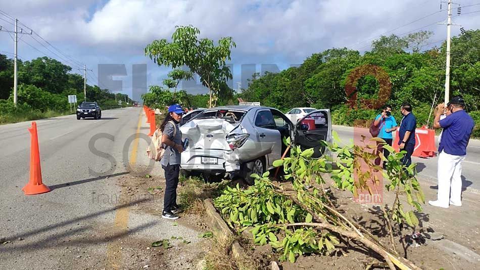 Colisiona por alcance a una automovilista que reduce la velocidad al pasar por obras del Tren Maya