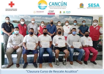 Guardavidas de hoteles de la zona norte de Quintana Roo participan en curso de certificación