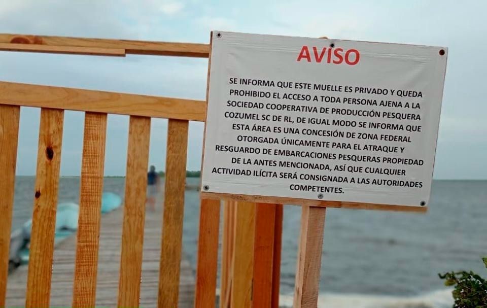 Zofemat cierra muelle de la «Laguna Ciega» en Cozumel al detectar actividades irregulares