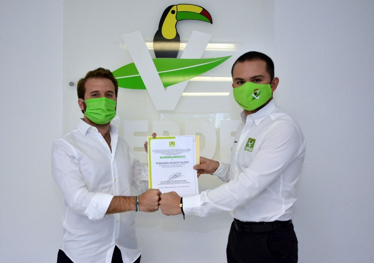 Nombran a nuevo dirigente municipal del Partido Verde en Solidaridad 