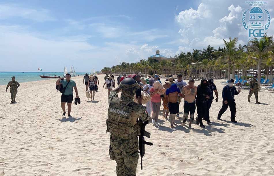 Operativo en Playa del Carmen permite la detención de 38 personas por delitos contra la salud