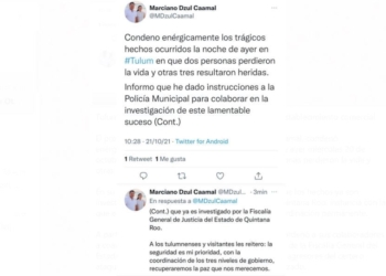 Tulum: Condena Marciano Dzul ataque armado en establecimiento comercial