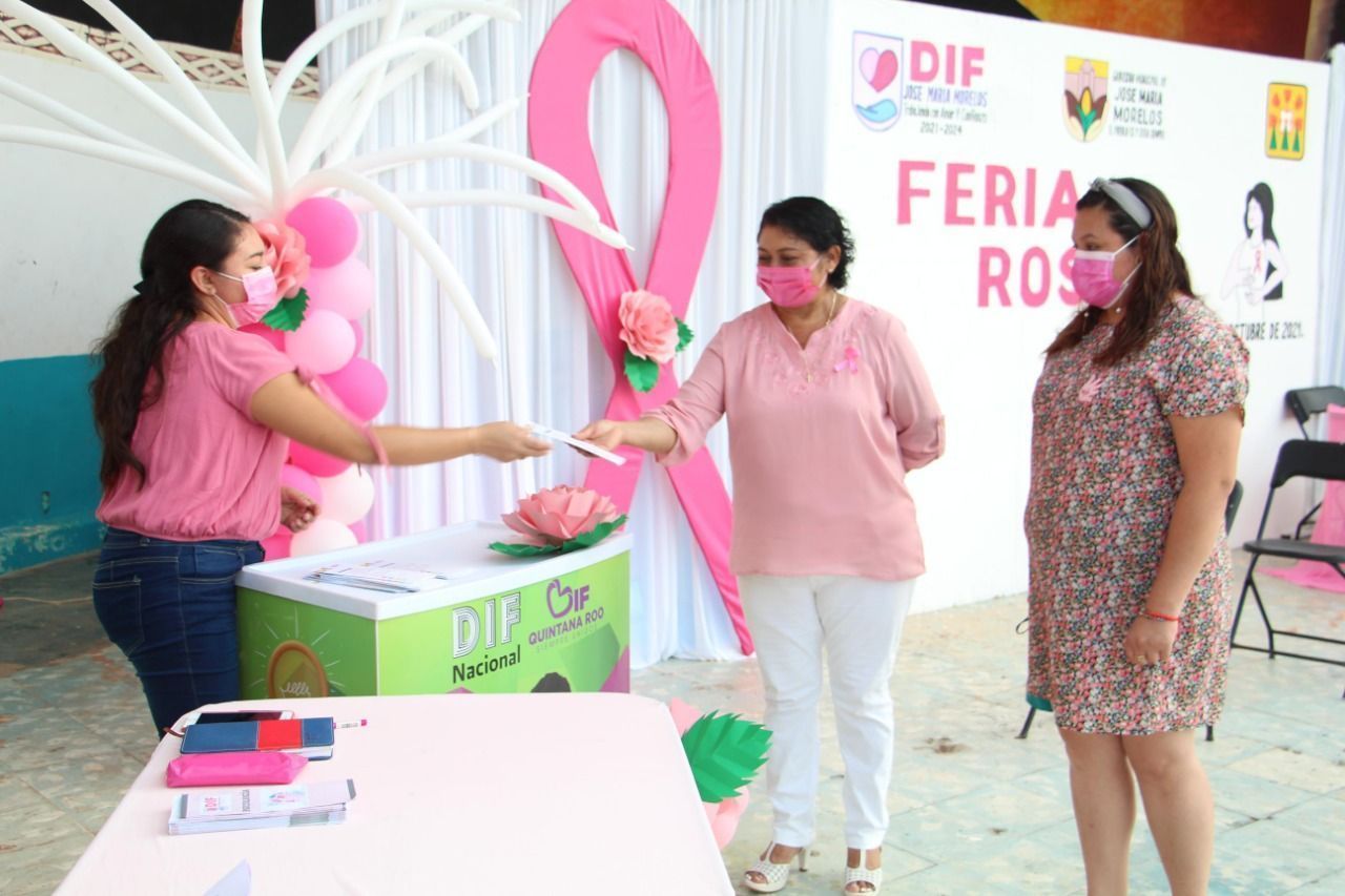 Con “Feria Rosa” conmemoran lucha contra el cáncer de mama en José María Morelos